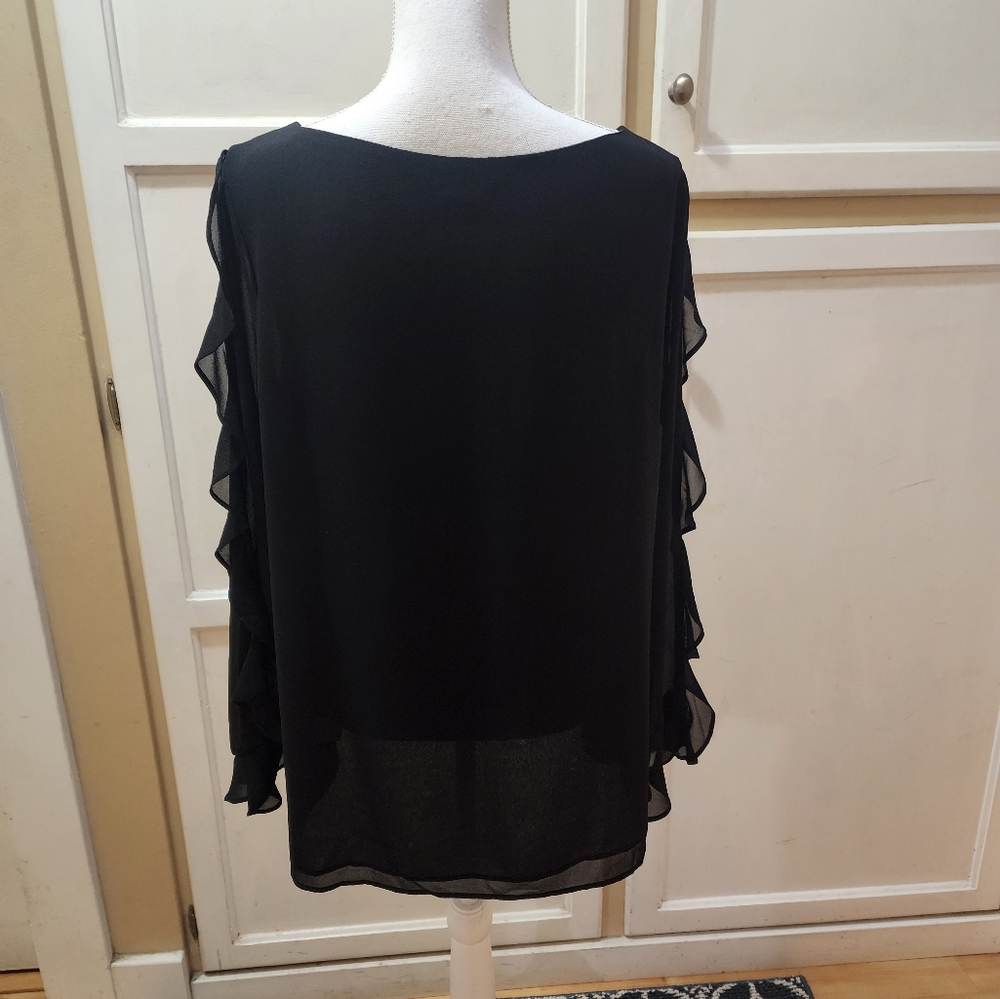 ROZ & ALI Women's Ruffled Long-sleeved Tunic - Picture 6 of 11